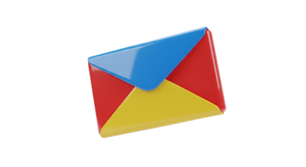 Colorful Email Symbol: A Vibrant 3D Rendering of a Modern Communication Icon Representing Digital Correspondence