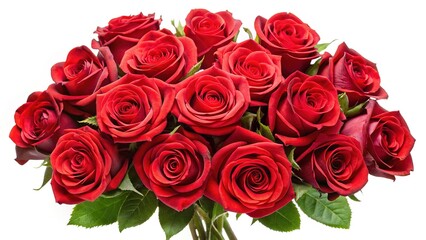 Obraz premium A Breathtaking Bouquet of Deep Red Roses on a Clean White Background