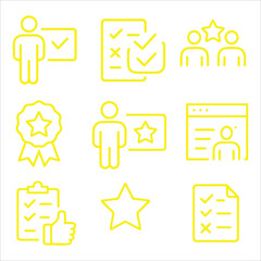 Vector Poll and Quiz Feedback Line Icons | Survey Form Symbols EPS 10