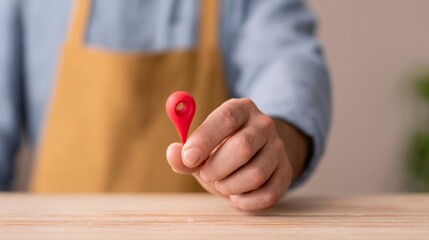 Global Trade Conflict and Economic Tensions A person holds a red location pin, symbolizing navigation or direction.