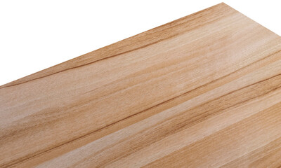 Top view of isolated wooden table corner PNG transparent.