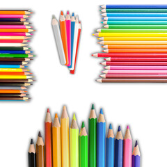 Colorful Pencils on Black Background with Shadows - Back to School Concept

