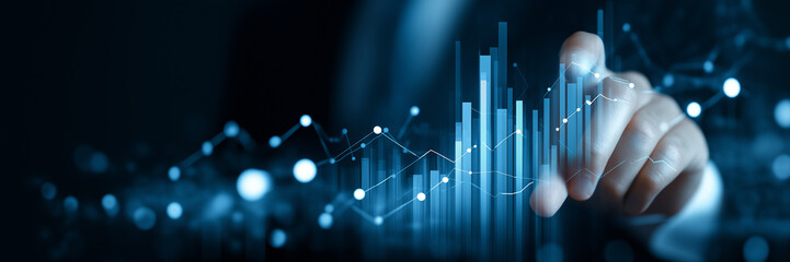 Futuristic digital banner cut edge technology data visualisation.