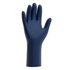Obraz premium latex surgical blue glove on white background
