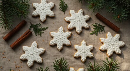 Christmas snowflake shaped cookies
