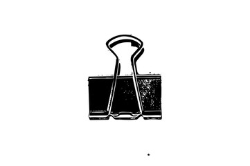 Obraz premium Vector Black binder clip with a minimalist style.