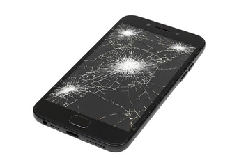 Cracked Smartphone Screen: Broken Phone Display