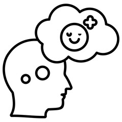 Positive Thinking Outline Icon