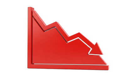 Illustrative Red Arrow Displaying a Declining Trend in Financial or Economic Performance Analysis