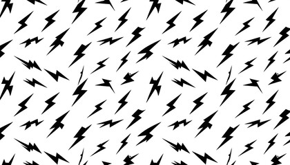 Black lightning bolt pattern on white background