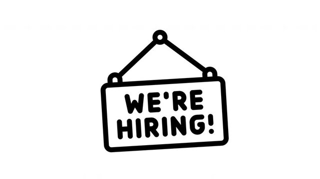 we are hiring minimalist stroke animation
