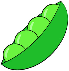 Green pot. Cute green pea vector illustration for kids. Playful vector illustration for children, perfect for educational materials, kids activities, and nursery design