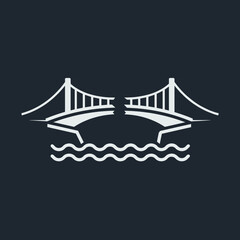 Obraz premium A bridge with a crack in the middle over a body of water, symbolizing disconnection, failure, or collapse.