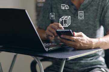 Fototapeta premium Technology Use for Global Delivery of Goods and Services