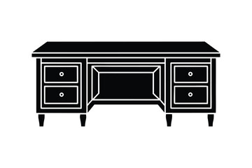 Silhouette design illustration of a neat executive desk.eps