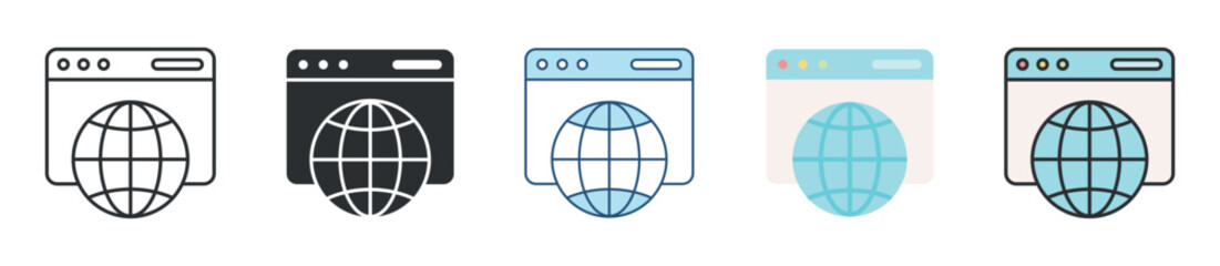 Web Browser Icon Set Multiple Style Collection