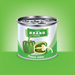 Design of aluminum cans for pickled chilies