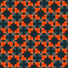 Fototapeta premium Seamless geometric mosaic pattern featuring a vibrant red and dark green tile design