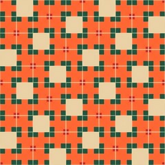 Colorful geometric mosaic seamless tile pattern with square shapes and a textured illustration