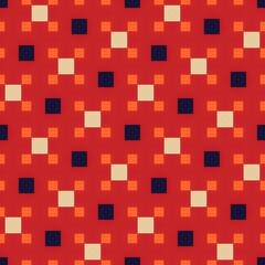 Seamless geometric pattern with colorful squares, perfect for a mosaic tile or pixelated wallpaper design