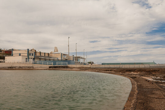 The Canoe Pool beside Newcastle Ocean Baths on cloudy day