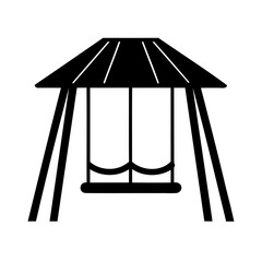 Simple Outdoor Swing Set with Canopy for Backyard Fun and Recreation