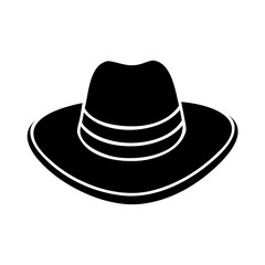 Stylish Black Fedora Hat Icon for Fashion and Western Themes