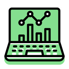 Business Profit Analytics Icon from Mentoring Collection (Glyph Color Lineal Style)
