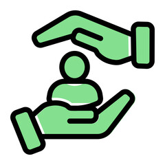 Confidence Uplift Support Icon from Mentoring Collection (Glyph Color Lineal Style)