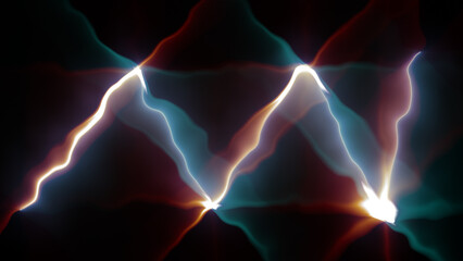 Abstract Glowing Electric Waves on Dark Background Futuristic Energy Light Pattern