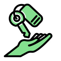Leadership Hand Guidance Icon from Mentoring Collection (Glyph Color Lineal Style)