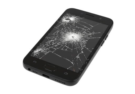 Broken Smartphone Screen Repair Needed: Cracked Mobile Phone Display