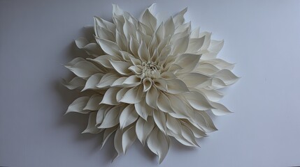 Elegant, light cream-colored flower art piece.