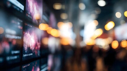 Fototapeta premium Blurred crowdfunding platform interface with financial data and investment details