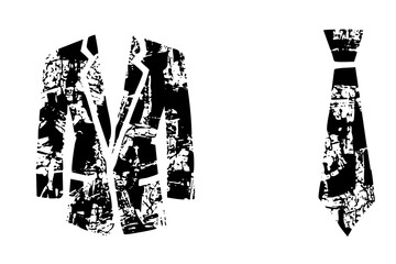 Vector Stylized suit and tie .