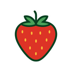 Strawberry Vector Illustration on White Background