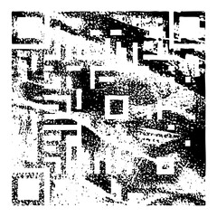 Obraz premium Vector Abstract geometric cityscape with bold typographic elements.