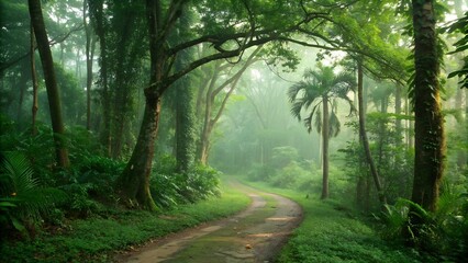 Obraz premium footpath in the forest