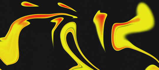Abstract Grainy Gradient Background. Swirling Abstract Liquid with Yellow and Red