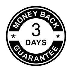 3 days money back guarantee icon vector for graphic design, logo, website, social media, mobile app, UI illustration