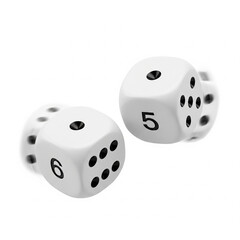 dice rolling on white background