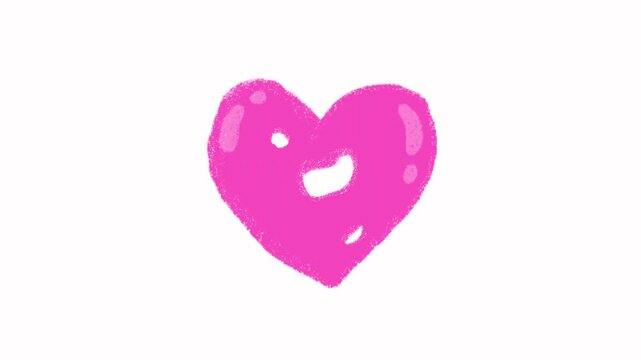 Hand drawn heart exploding doodle, frame by frame stop motion animation on a white background, perfect for motion graphics, comics, or energetic transitions