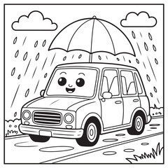 Rainy Day Coloring Pages | Cute and Easy Rain Scenes for Kids and Adults

