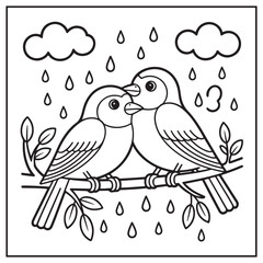 Rainy Day Coloring Pages | Cute and Easy Rain Scenes for Kids and Adults

