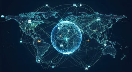 Luminous Digital Earth: A Holographic Globe and Map Visualizing Global Connectivity