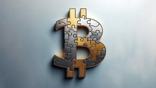 Bitcoin puzzle symbol - Powered by Adobe
