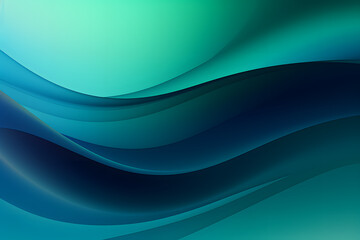 Dynamic green particle wave line on dark blue abstract background. Abstract sound visualization. Digital structure of the wave flow of luminous particles.