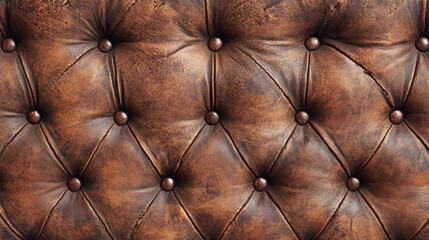 Fototapeta premium Rich brown leather upholstery tufted texture background