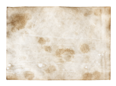 overlay effect. empty old vintage brown paper background with a stained and distressed texture. The torn and aged edges provide a unique and classic design element. PNG file