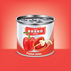 Design of aluminum cans for pickled chilies